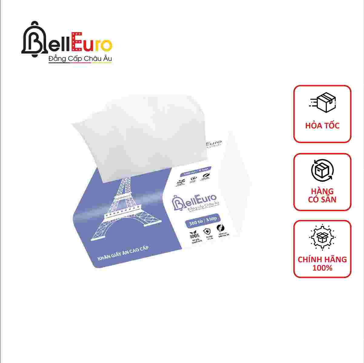 Bell Euro Khăn Giấy Ăn Cao Cấp 360 Tờ Tím